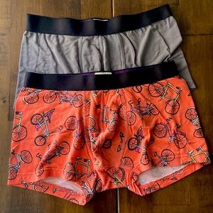 MeUndies Trunk Bundle Excellent Condition Small Bicycle Orange Gray Soft Comfy